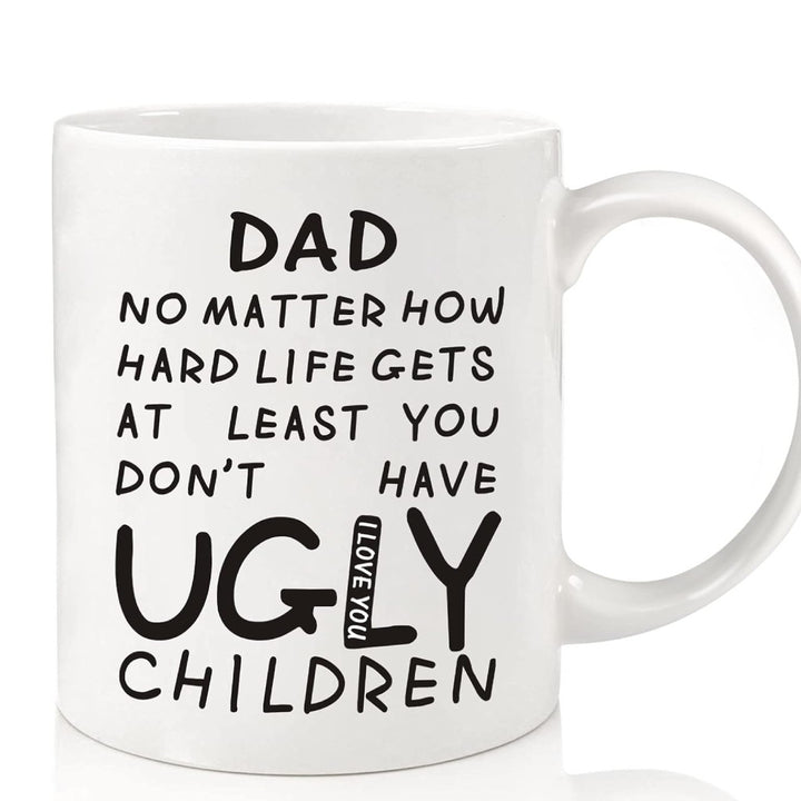 Large Dishwasher-Safe Stoneware Statement Coffee Mug With Oversized C-Handle And Humorous "Great Job Mom" Typographic Print