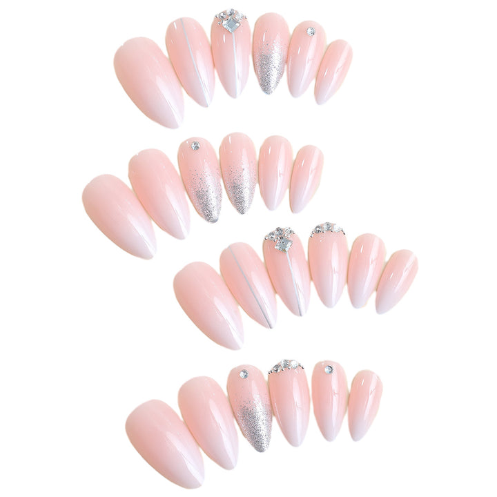 Artificial nail set with elegant glitter accents Kalsten