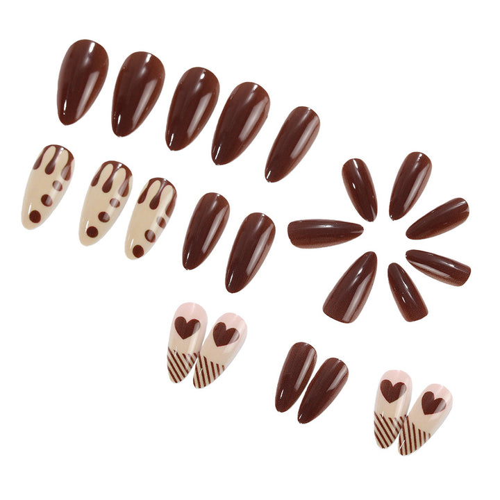 Artificial nails with creative heart and chocolate designs Kalsten