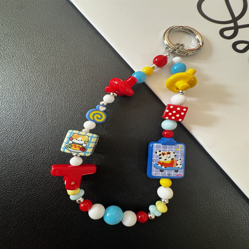 Colorful Themed Beaded Keychain Kalsten