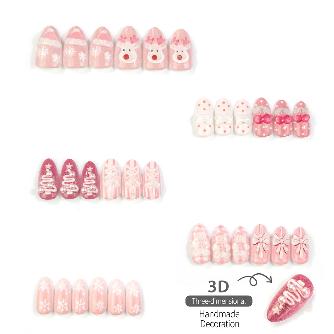 Holiday-Themed Decorative Press-On Nail Art Set