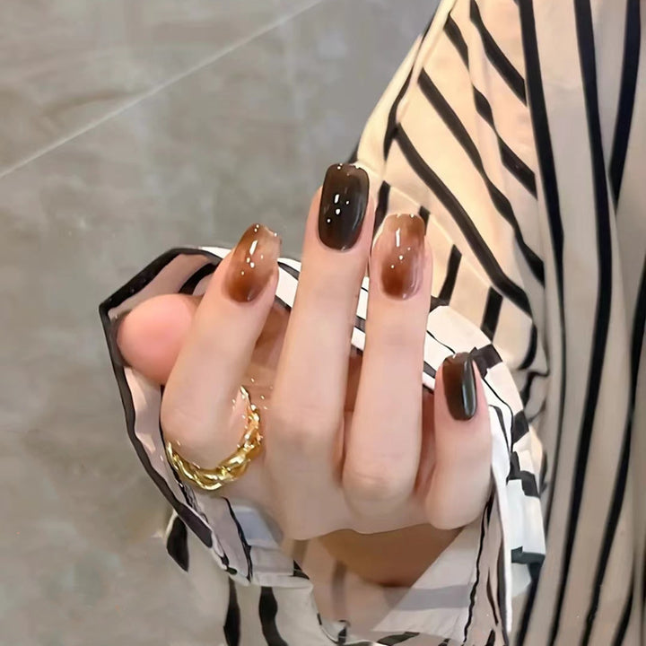 Long-Lasting Glossy Square Press-On Nails