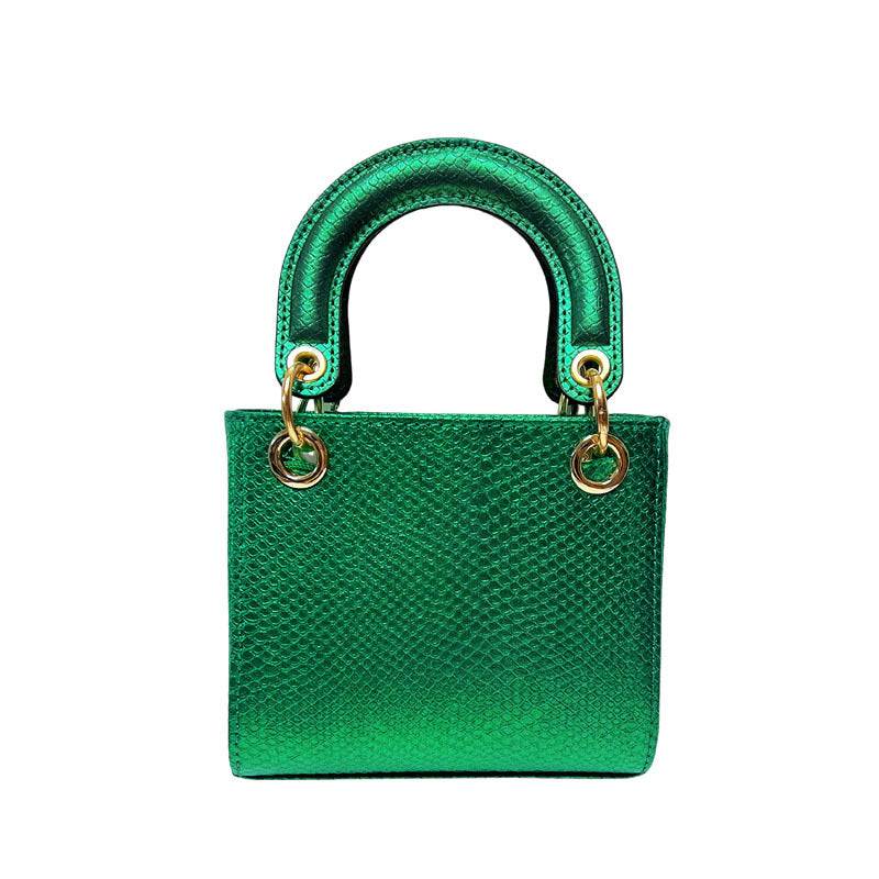 Stylish Snakeskin Textured Handbag