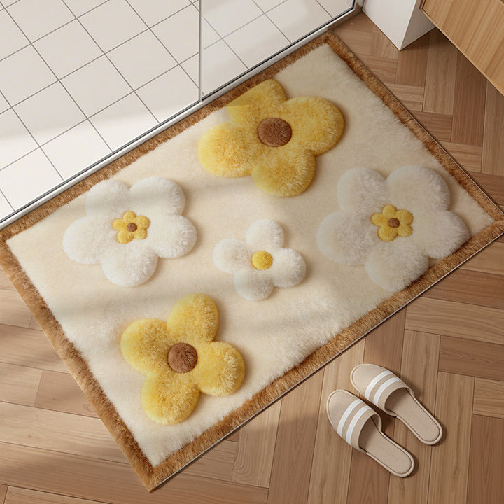 Plush Bear Pattern Bath Mat