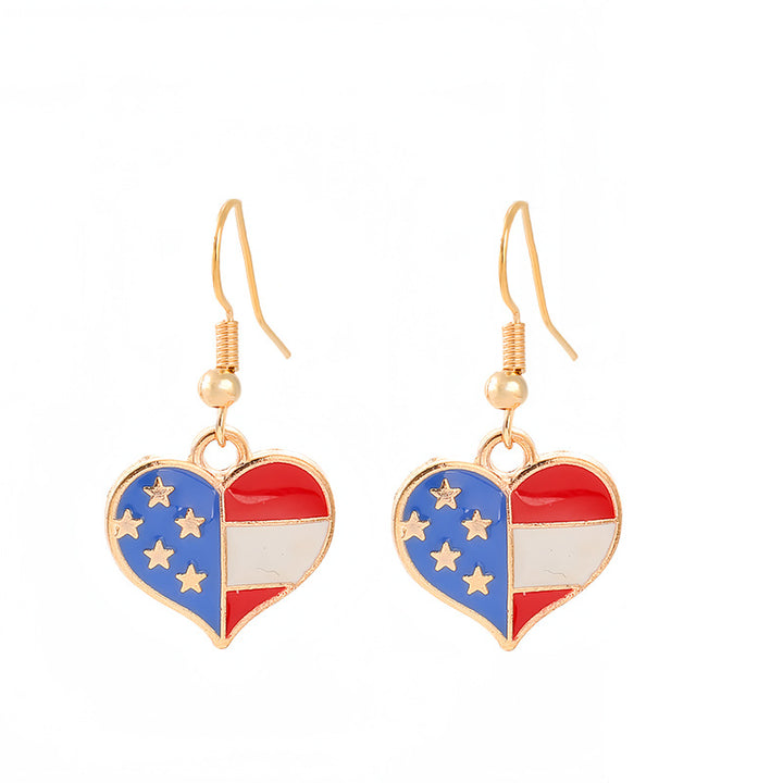 Women's nan patriotic horseshoe enamel dangle earrings with star-accented design and fishhook findings Kalsten