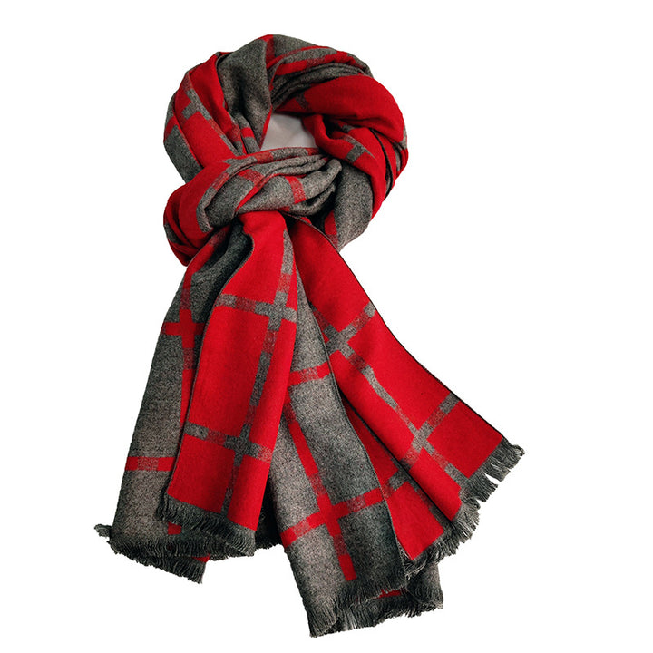 Women's Elegant and Warm Scarf with Modern Check Pattern Kalsten