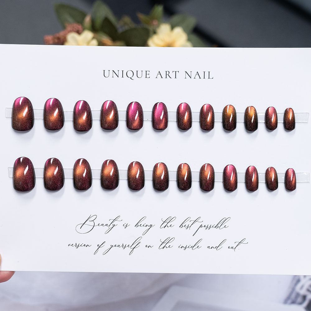 Glossy Long-Lasting Press-On Nail Set