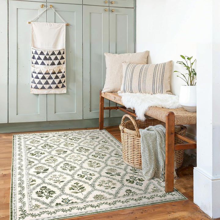 Vintage Floral Pattern Area Rug Kalsten