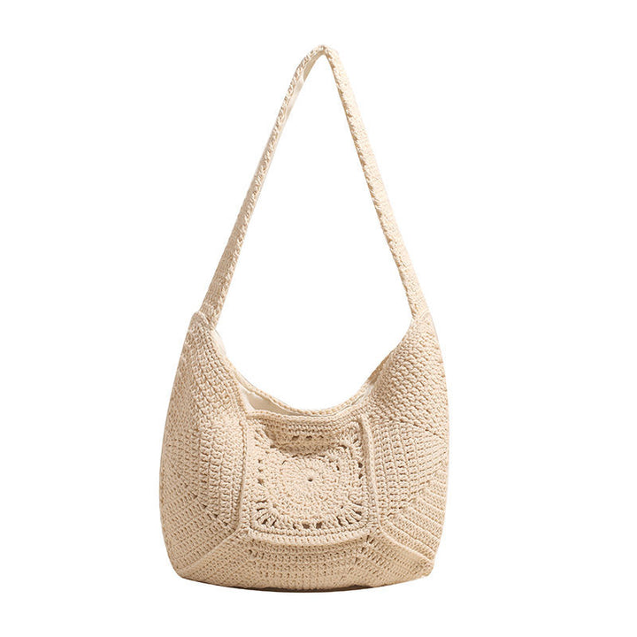 Hand-knotted shoulder bag with unique pattern Kalsten