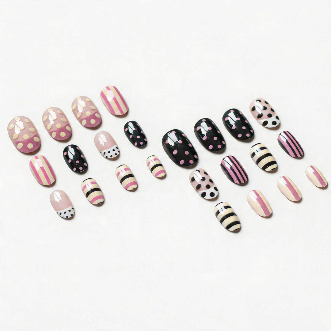 Artistic Polka Dot and Striped Nail Art Kit
