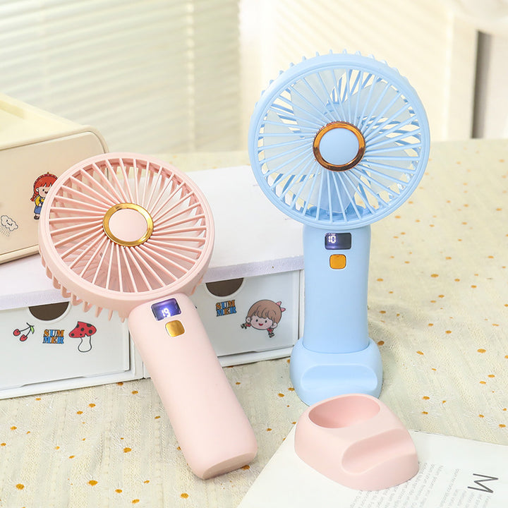 Ladies portable battery fan with digital speed display Kalsten