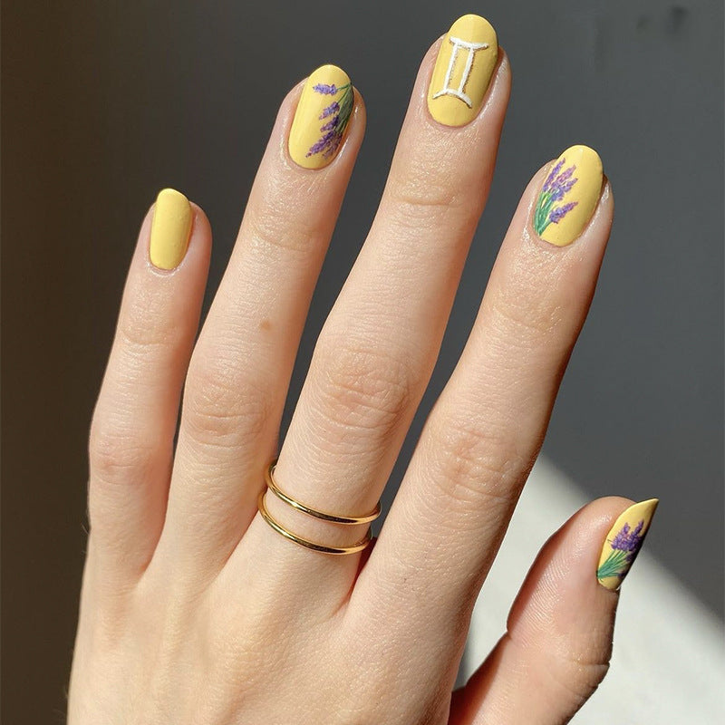 Artistic Lavender-Inspired Press-On Nails Kalsten