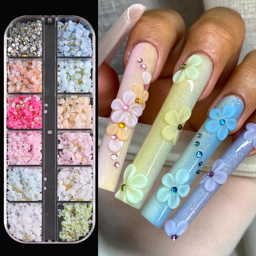 Flower and Petal Nail Art Charms Set