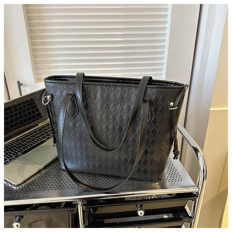 Quilted Pattern Handheld Tote Bag Kalsten
