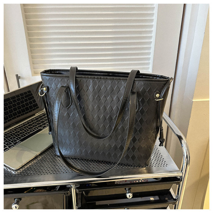 Quilted Pattern Handheld Tote Bag Kalsten