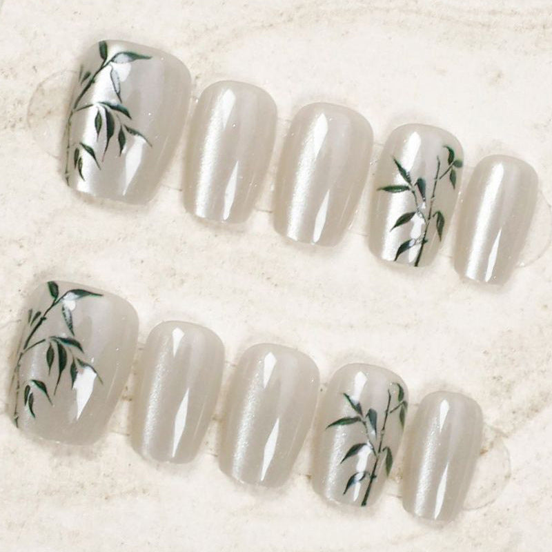 Artistic Floral Press-On Nail Art Kalsten