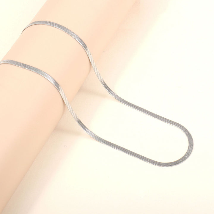 Sleek Slim Silver Chain Necklace Kalsten