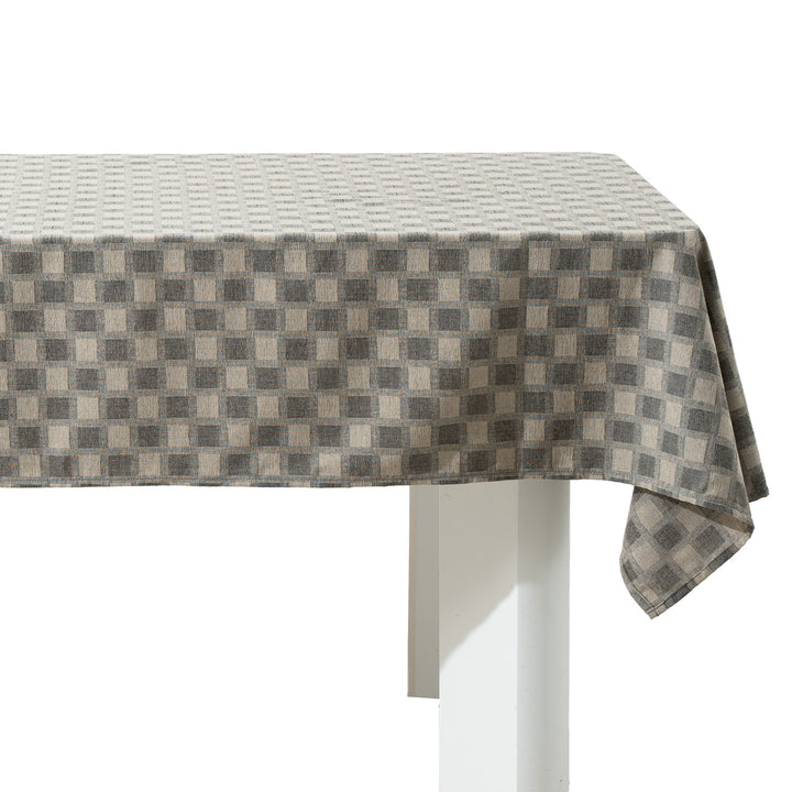 Tablecloth made of cotton-linen with delicate stripe woven pattern
