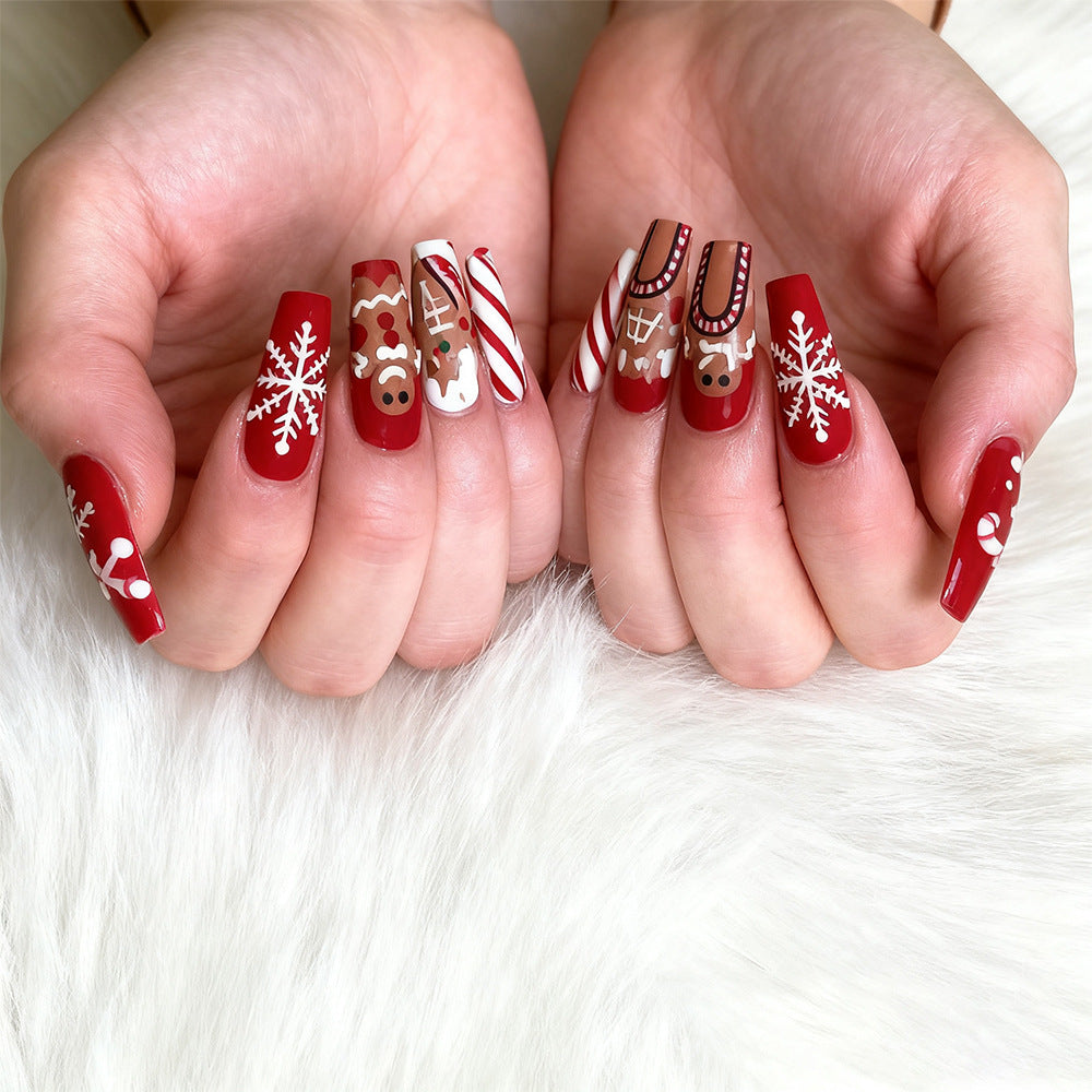 Festive artificial nails with Christmas design Kalsten