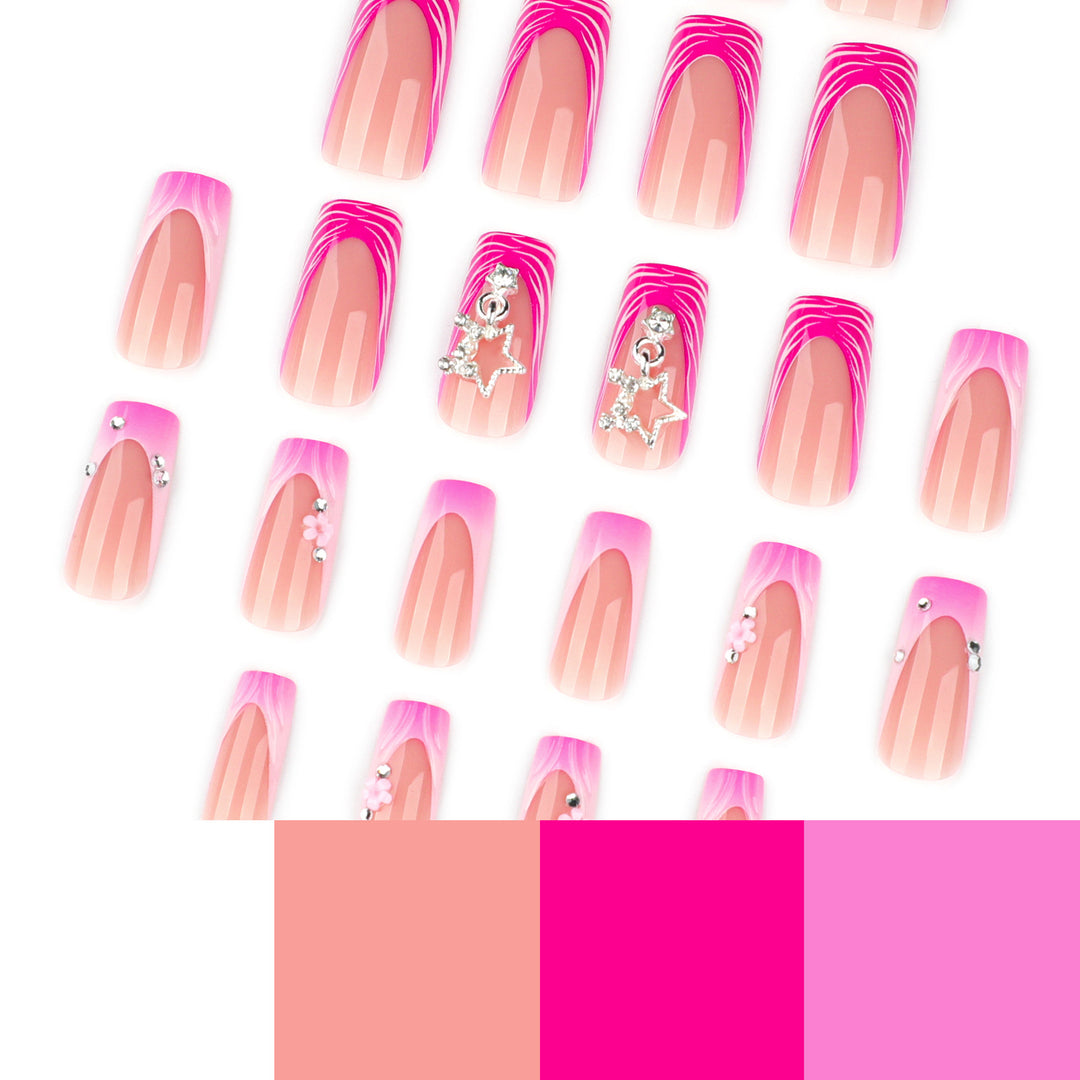 Artful nail designs with glitter and floral accents Kalsten