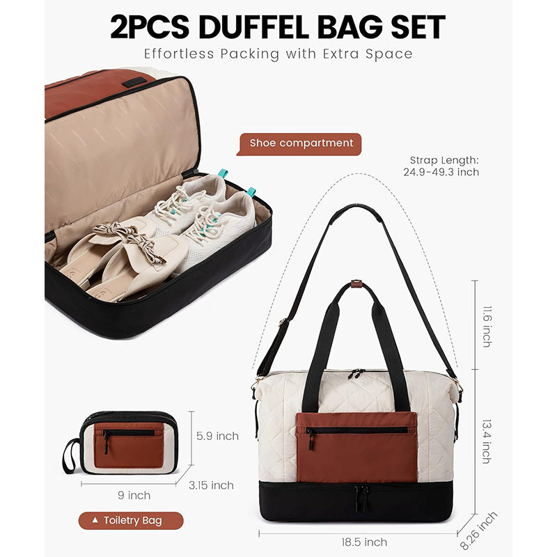 Practical Travel Bag with Removable Cosmetic Pouch Kalsten