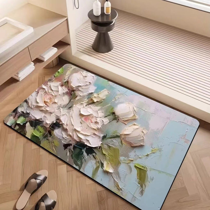 Luxury Textured Floral Bath Mat Kalsten