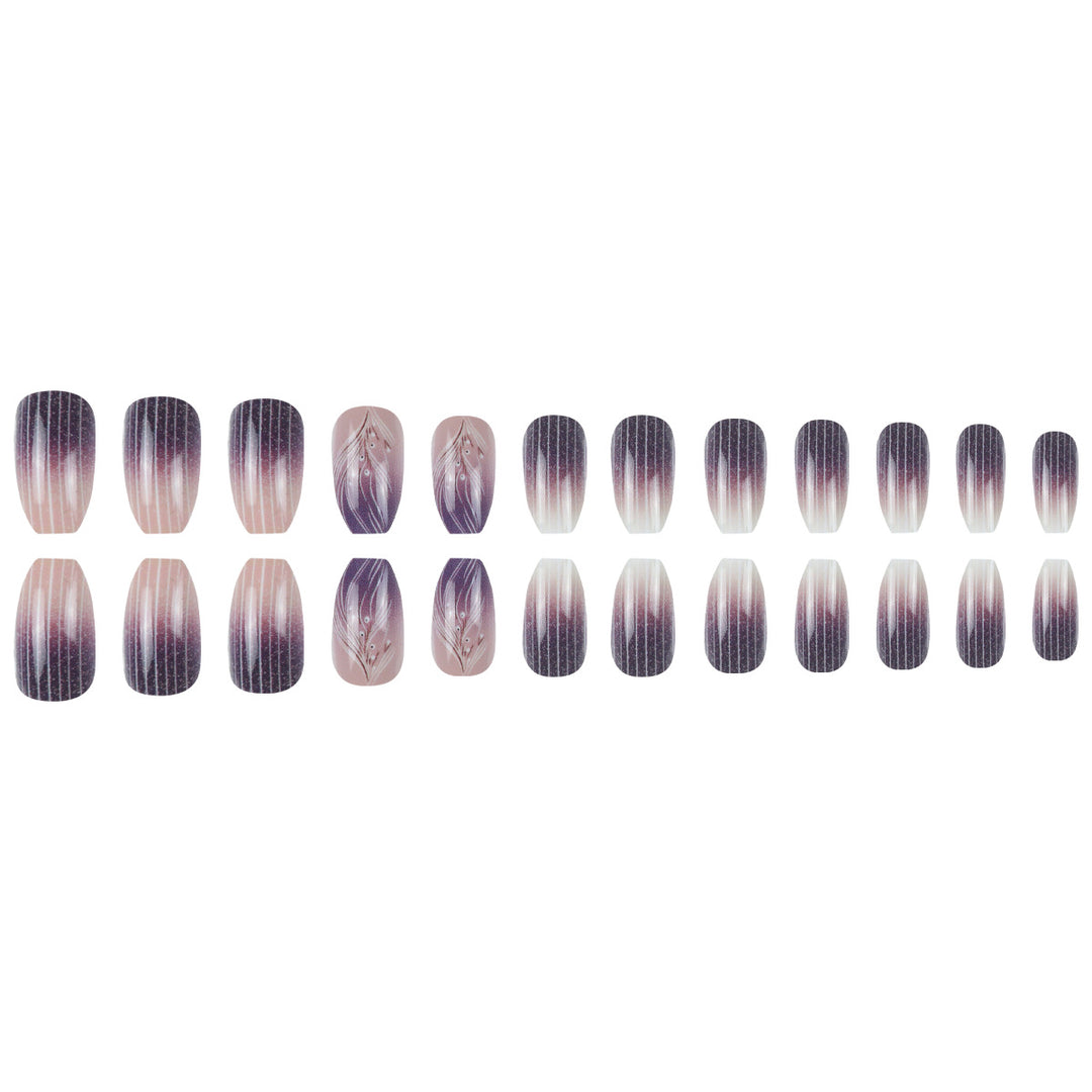 Artistic Ombre and Floral Design Press-On Nails Kalsten