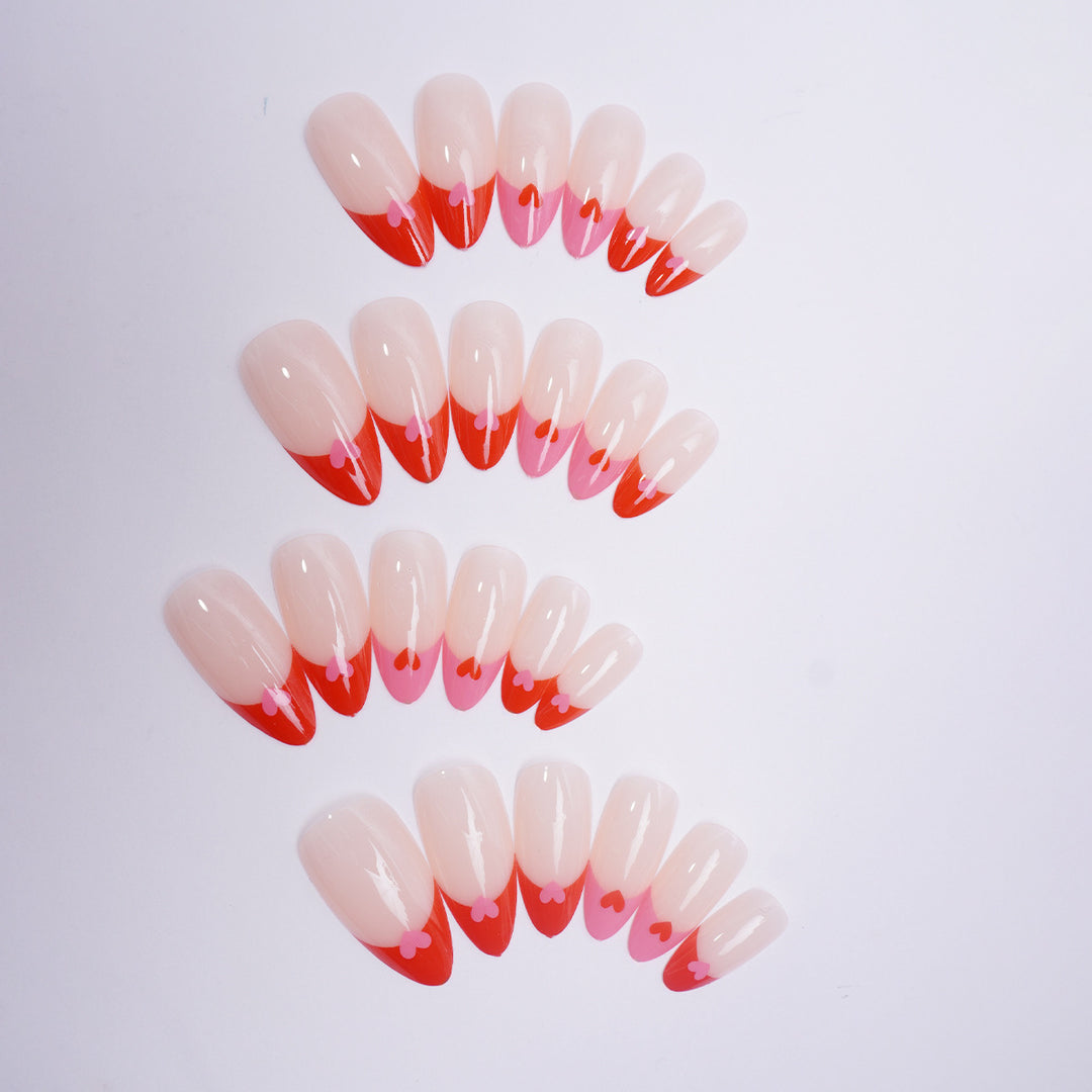 Heart-Patterned Press-On Nails Kalsten