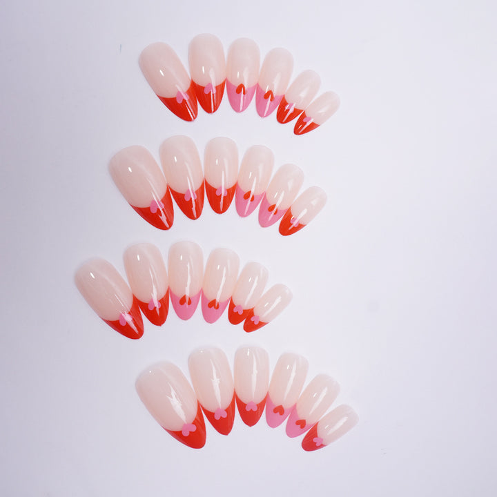Heart-Patterned Press-On Nails Kalsten