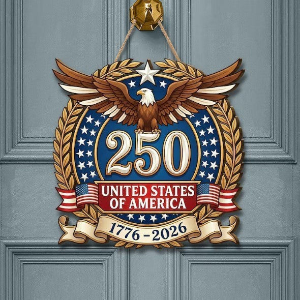 Unisex nan patriotic anniversary commemorative circular resin wall plaque with high-relief eagle Liberty Bell and Statue of Liberty personalization Kalsten