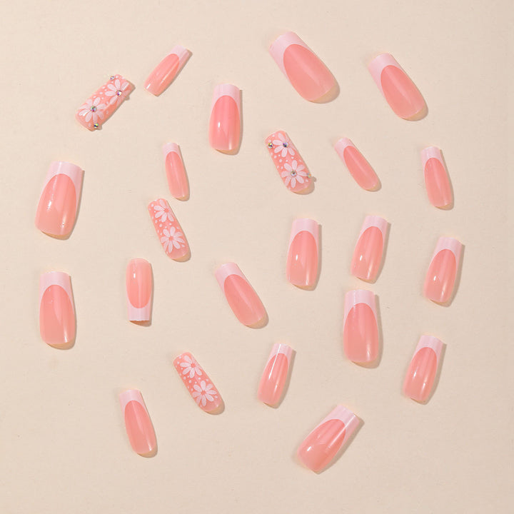 Elegant Floral Accent Nail Art Extensions Kalsten