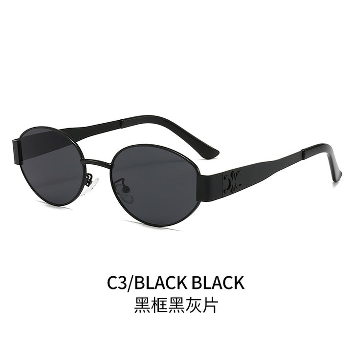 Women's designer sunglasses with elegant oval frame and unique accents Kalsten