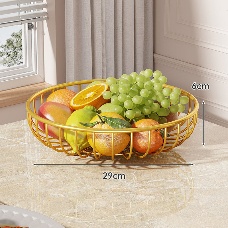 Tiered Curved-Frame Open-Wire Fruit Bowl Stand