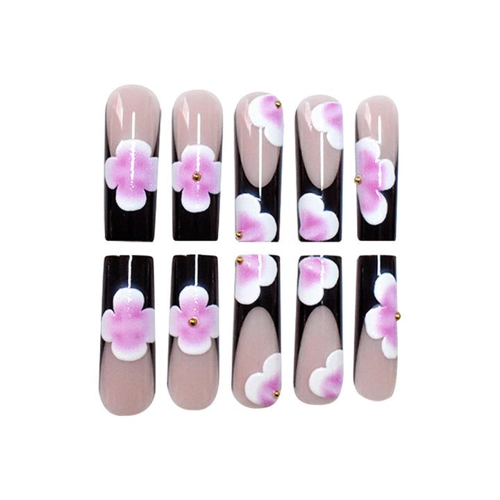 Decorative Floral Press-On Nail Enhancements Kalsten