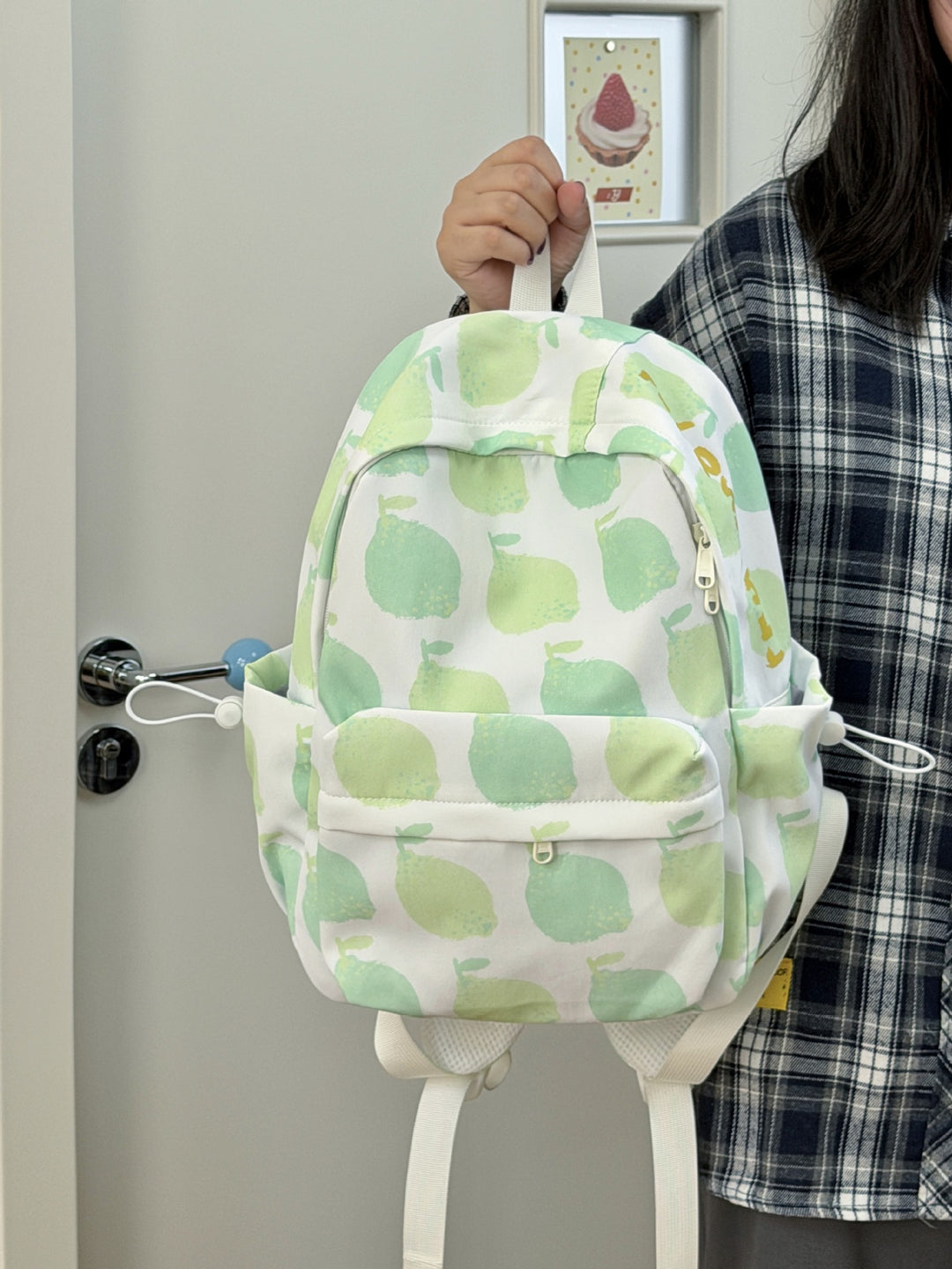 Cute Apple-Patterned School Backpack