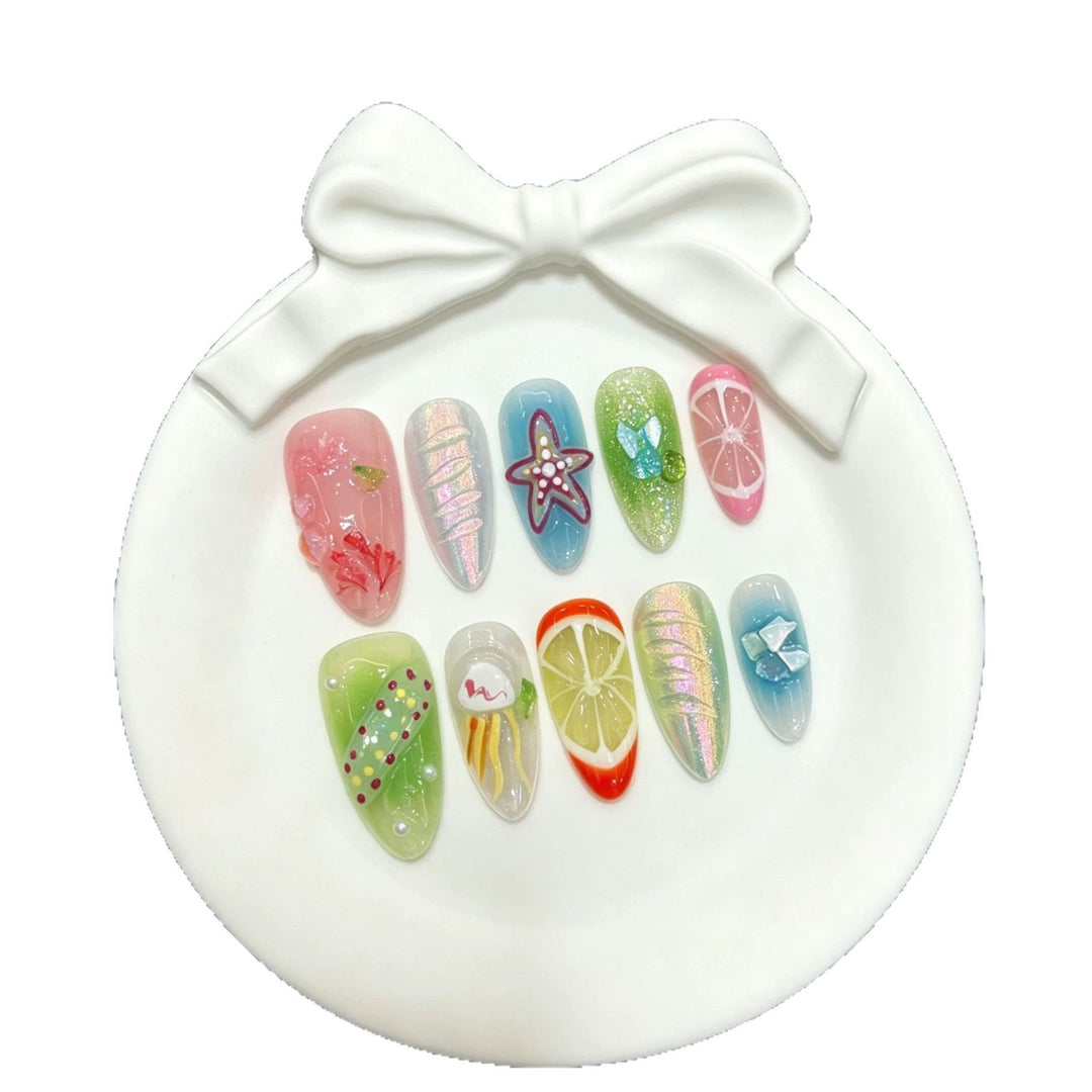 Charming Handcrafted Press-On Nail Art Set
