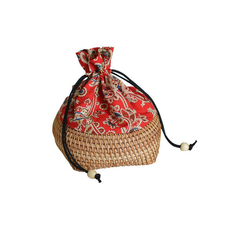 Charming storage bag made of hand-woven rattan Kalsten