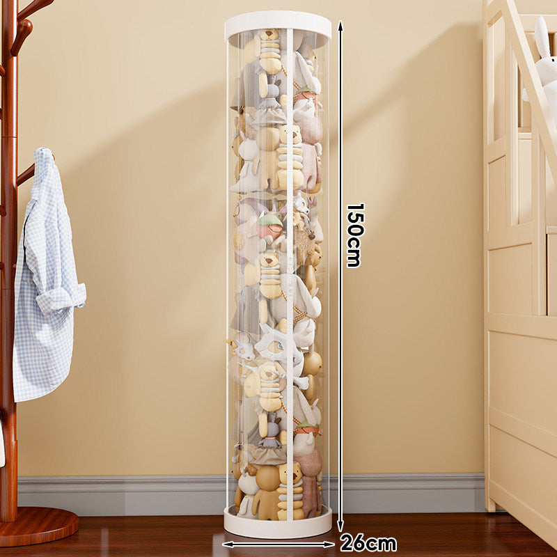 Vertical Transparent Plush Toy Storage Cylinder Organizer