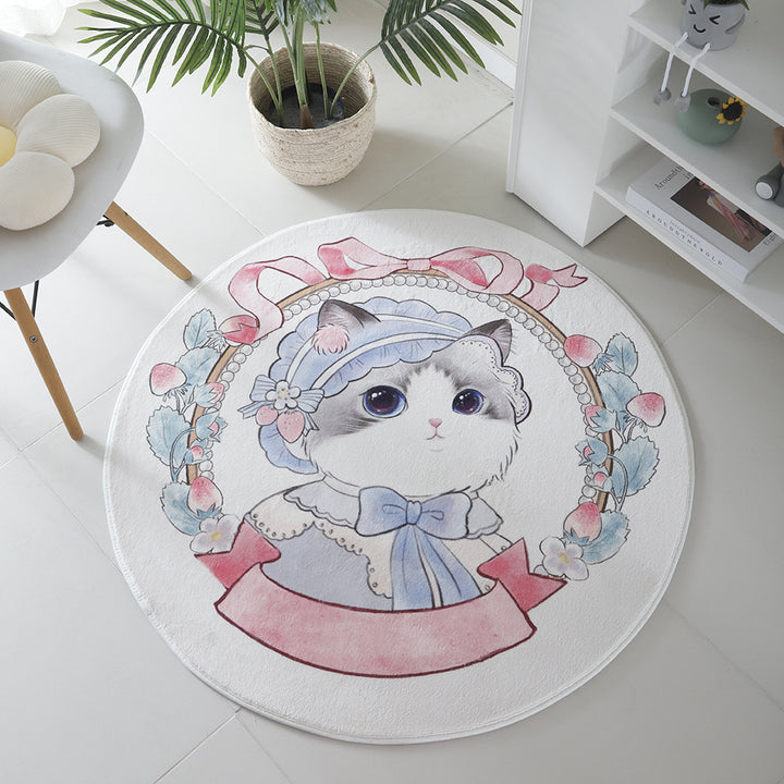 Cat-Themed Round Area Rug Kalsten