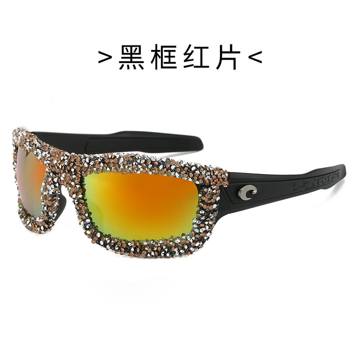 Women's sporty sunglasses with sparkling rhinestone frame Kalsten