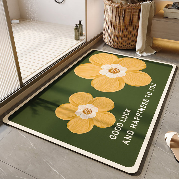 Floral-Themed Soft Bathroom Mat Kalsten