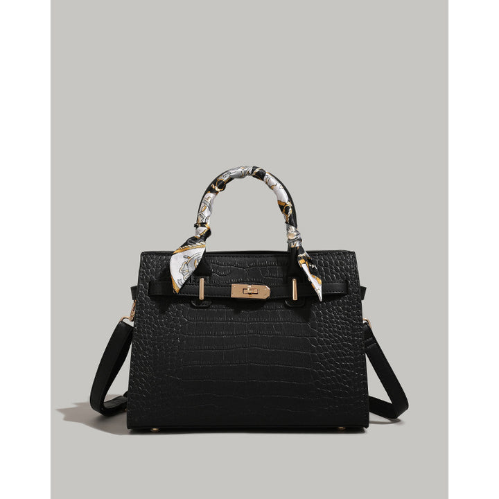 Chic Crocodile-Embossed Handbag Kalsten