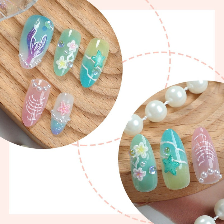 Artificial Nail Set with Maritime Designs Kalsten