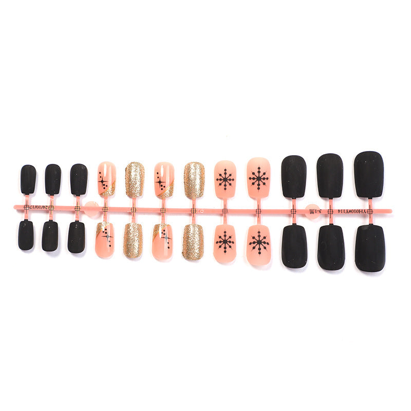 Decorative Snowflake and Glitter Press-On Nail Set kalsten