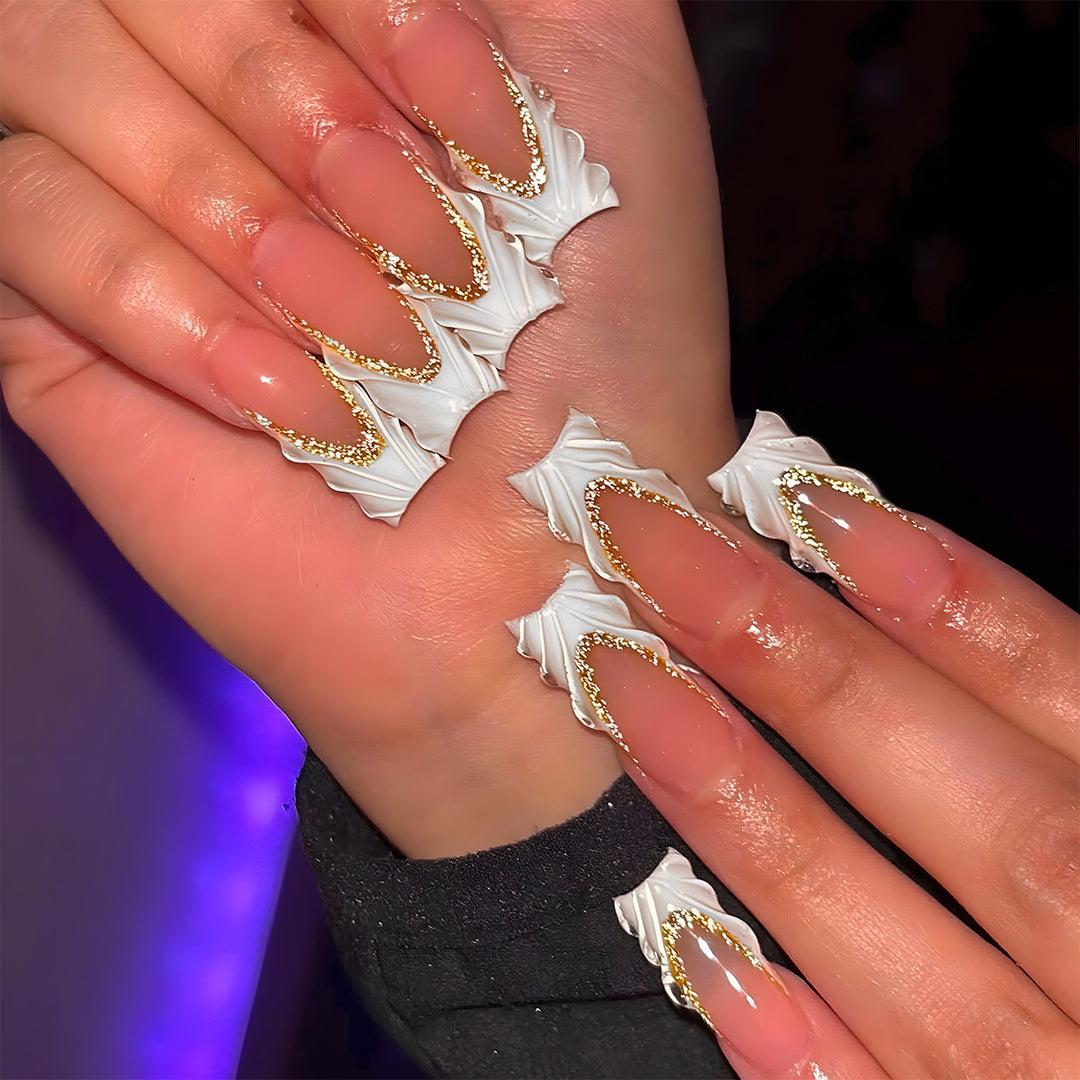 Decorative Long Press-On Nail Extensions Kalsten