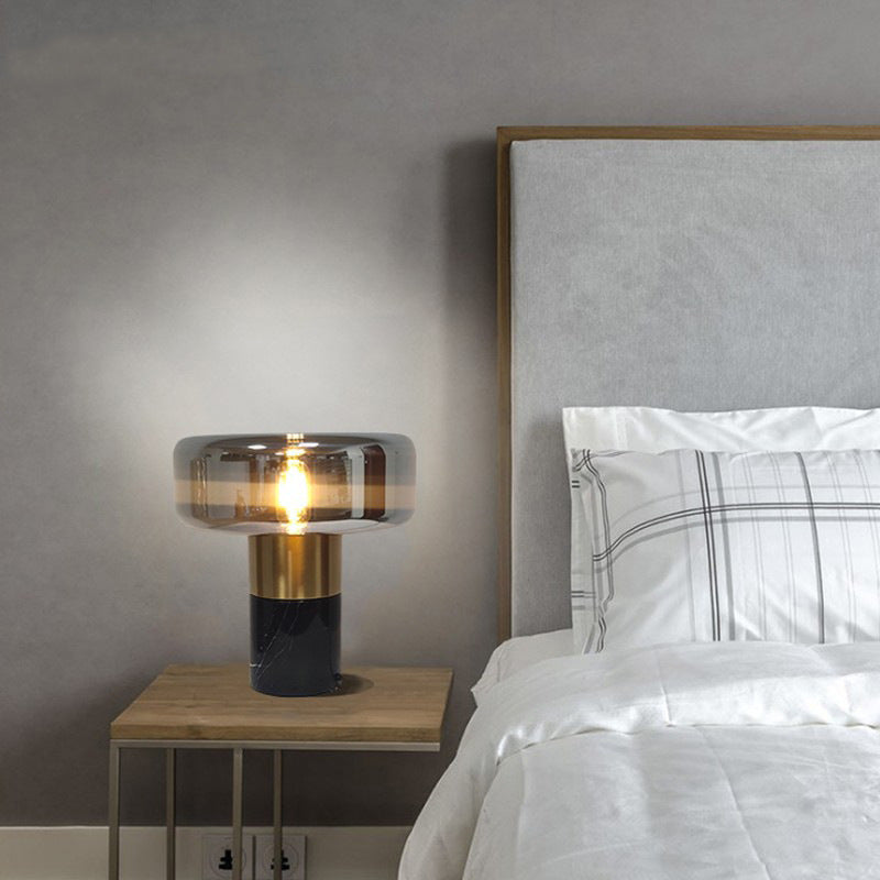 Modern Glass Table Lamp with Gold Accent