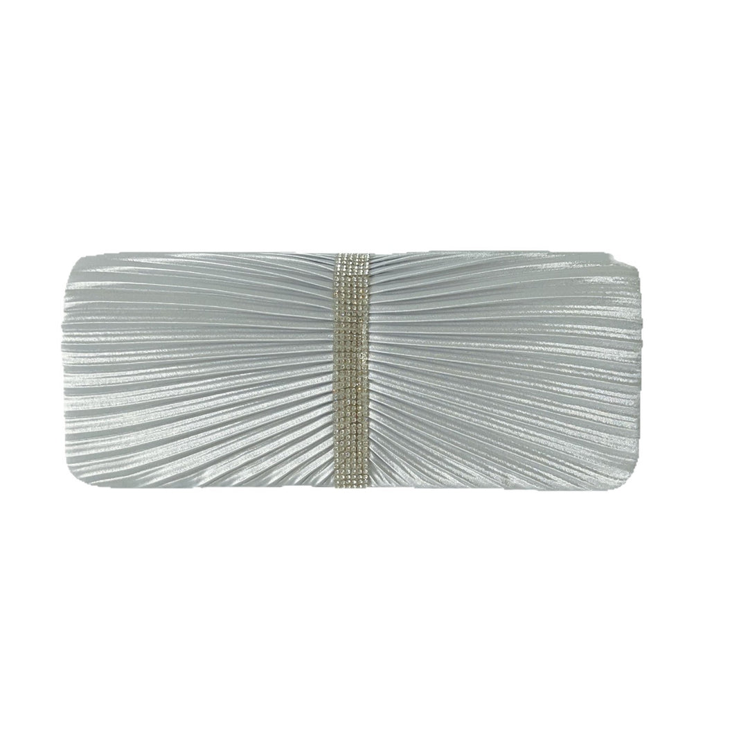 Pleated Satin Evening Clutch