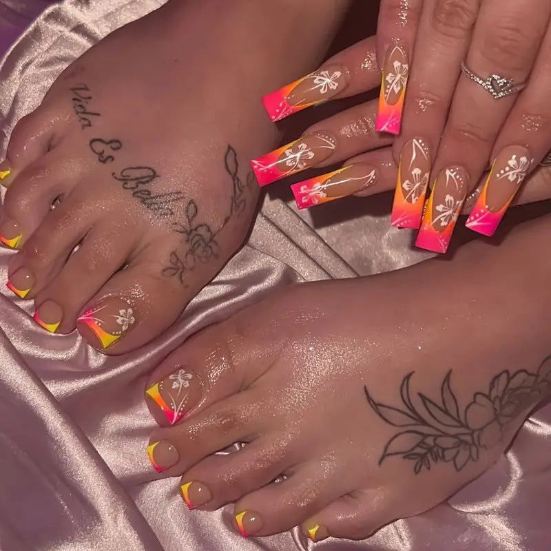 Trendy Floral Acrylic Nail Art Set Kalsten
