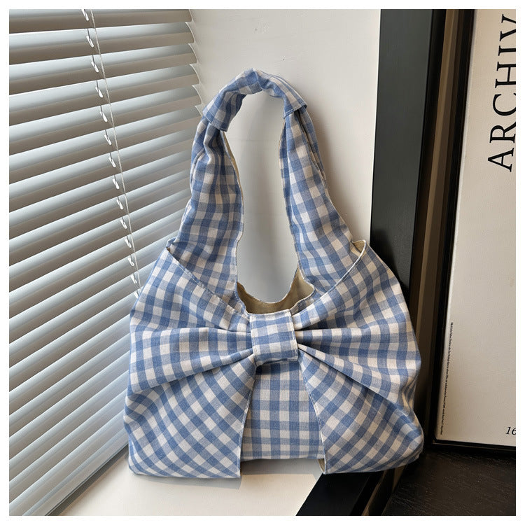 Bow Accent Fabric Tote Bag Kalsten