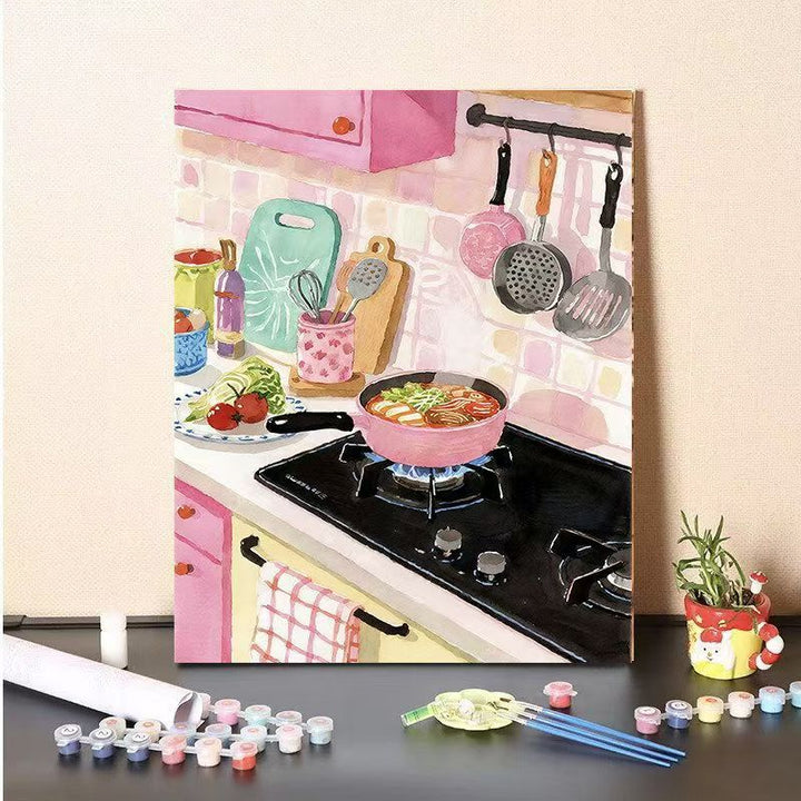 DIY Kitchen Scene Paint by Numbers Canvas Art Kalsten